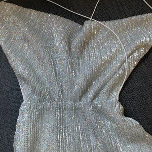 Sparkly Sexy Sequin Silver White Dress